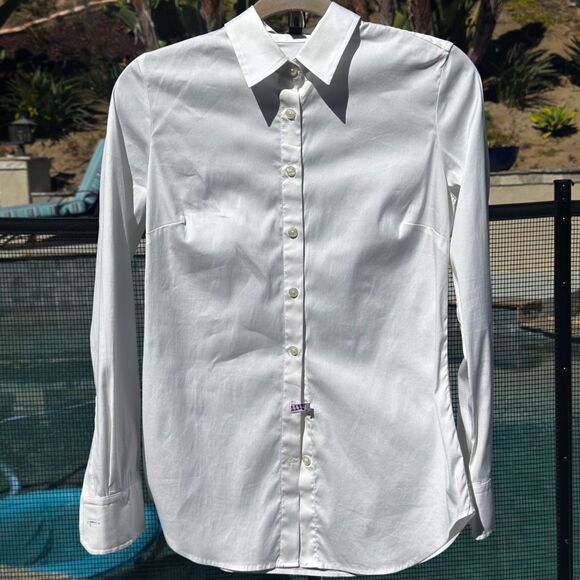 “Ann Taylor Classic White Button Up Shirt Size 4 — Office / Smart Casual Staple” - Picture 1 of 9
